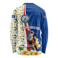 Cape Verde Long Sleeve Shirt with Kingfisher Bird Floral Flag Spirit