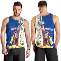 Cape Verde Men Tank Top with Kingfisher Bird Floral Flag Spirit