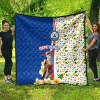 Cape Verde Quilt with Kingfisher Bird Floral Flag Spirit