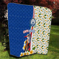 Cape Verde Quilt with Kingfisher Bird Floral Flag Spirit