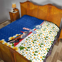 Cape Verde Quilt with Kingfisher Bird Floral Flag Spirit