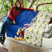 Cape Verde Quilt with Kingfisher Bird Floral Flag Spirit
