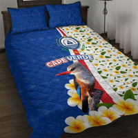 Cape Verde Quilt Bed Set with Kingfisher Bird Floral Flag Spirit