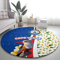 Cape Verde Round Carpet with Kingfisher Bird Floral Flag Spirit