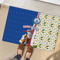 Cape Verde Rubber Doormat with Kingfisher Bird Floral Flag Spirit