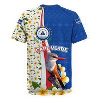 Cape Verde Rugby Jersey with Kingfisher Bird Floral Flag Spirit
