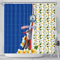 Cape Verde Shower Curtain with Kingfisher Bird Floral Flag Spirit