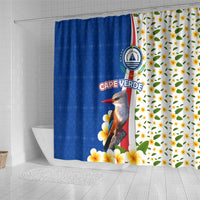 Cape Verde Shower Curtain with Kingfisher Bird Floral Flag Spirit