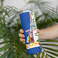 Cape Verde Skinny Tumbler with Kingfisher Bird Floral Flag Spirit