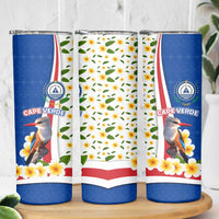 Cape Verde Skinny Tumbler with Kingfisher Bird Floral Flag Spirit