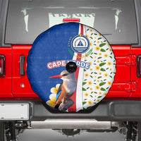 Cape Verde Spare Tire Cover with Kingfisher Bird Floral Flag Spirit