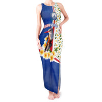 Cape Verde Tank Maxi Dress with Kingfisher Bird Floral Flag Spirit
