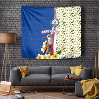 Cape Verde Tapestry with Kingfisher Bird Floral Flag Spirit