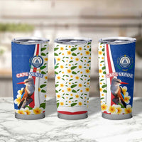 Cape Verde Tumbler Cup with Kingfisher Bird Floral Flag Spirit