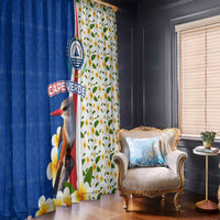 Cape Verde Window Curtain with Kingfisher Bird Floral Flag Spirit