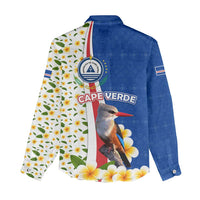 Cape Verde Women Casual Shirt with Kingfisher Bird Floral Flag Spirit