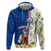 Cape Verde Zip Hoodie with Kingfisher Bird Floral Flag Spirit