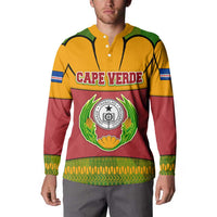 Cape Verde Button Sweatshirt with One Heart Ten Islands National Emblem Spirit