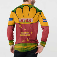 Cape Verde Button Sweatshirt with One Heart Ten Islands National Emblem Spirit