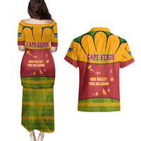 Cape Verde Couples Matching Puletasi and Hawaiian Shirt with One Heart Ten Islands National Emblem Spirit