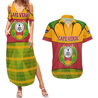 Cape Verde Couples Matching Summer Maxi Dress and Hawaiian Shirt with One Heart Ten Islands National Emblem Spirit