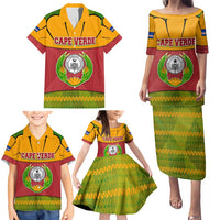 Cape Verde Family Matching Puletasi and Hawaiian Shirt with One Heart Ten Islands National Emblem Spirit