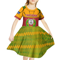 Cape Verde Kid Short Sleeve Dress with One Heart Ten Islands National Emblem Spirit