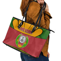Cape Verde Leather Tote Bag with One Heart Ten Islands National Emblem Spirit