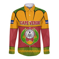 Cape Verde Long Sleeve Button Shirt with One Heart Ten Islands National Emblem Spirit