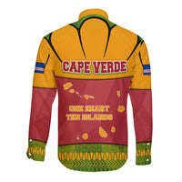 Cape Verde Long Sleeve Button Shirt with One Heart Ten Islands National Emblem Spirit