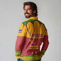 Cape Verde Long Sleeve Polo Shirt with One Heart Ten Islands National Emblem Spirit