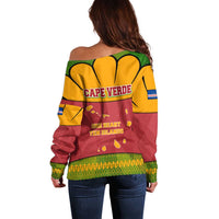 Cape Verde Off Shoulder Sweater with One Heart Ten Islands National Emblem Spirit