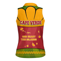 Cape Verde Women Sleeveless Polo Shirt with One Heart Ten Islands National Emblem Spirit