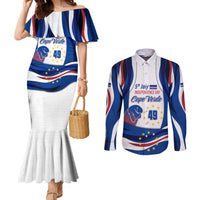 Cape Verde Couples Matching Mermaid Dress and Long Sleeve Button Shirt with Independence Day 5th July Flag Celebration Spirit