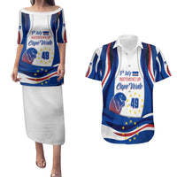 Cape Verde Couples Matching Puletasi and Hawaiian Shirt with Independence Day 5th July Flag Celebration Spirit