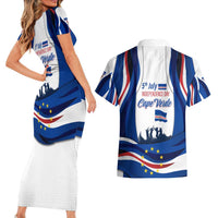 Cape Verde Couples Matching Short Sleeve Bodycon Dress and Hawaiian Shirt with Independence Day 5th July Flag Celebration Spirit