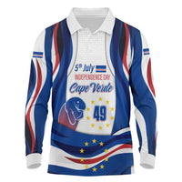Cape Verde Long Sleeve Polo Shirt with Independence Day 5th July Flag Celebration Spirit
