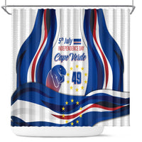 Cape Verde Shower Curtain with Independence Day 5th July Flag Celebration Spirit