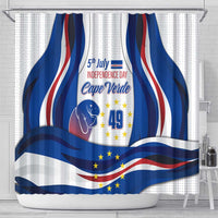 Cape Verde Shower Curtain with Independence Day 5th July Flag Celebration Spirit