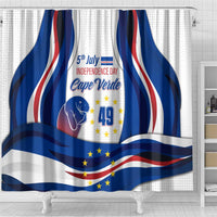Cape Verde Shower Curtain with Independence Day 5th July Flag Celebration Spirit
