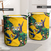 Personalized Brazil Soccer Laundry Basket Toucan Football Mascot - Christ the Redeemer - Tropical Floral