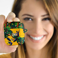 Personalized Brazil Soccer AirPods Case Toucan Football Mascot - Christ the Redeemer - Tropical Floral
