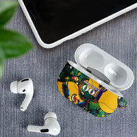 Personalized Brazil Soccer AirPods Case Toucan Football Mascot - Christ the Redeemer - Tropical Floral