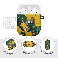 Personalized Brazil Soccer AirPods Case Toucan Football Mascot - Christ the Redeemer - Tropical Floral