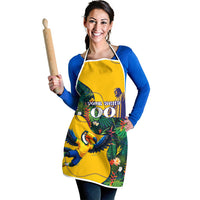 Personalized Brazil Soccer Apron Toucan Football Mascot - Christ the Redeemer - Tropical Floral