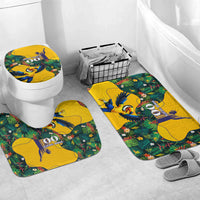 Personalized Brazil Soccer Bathroom Set Toucan Football Mascot - Christ the Redeemer - Tropical Floral