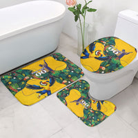 Personalized Brazil Soccer Bathroom Set Toucan Football Mascot - Christ the Redeemer - Tropical Floral