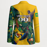 Personalized Brazil Soccer Blazer Toucan Football Mascot - Christ the Redeemer - Tropical Floral