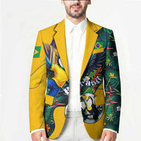 Personalized Brazil Soccer Blazer Toucan Football Mascot - Christ the Redeemer - Tropical Floral