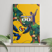 Personalized Brazil Soccer Canvas Wall Art Toucan Football Mascot - Christ the Redeemer - Tropical Floral